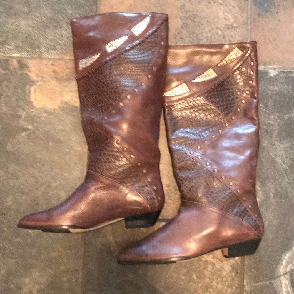 Leather knee highs🎈. Size 8.5 n